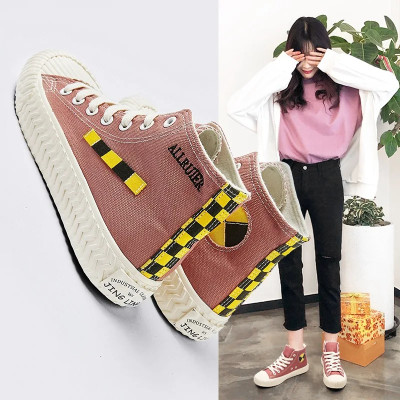 

2019 Smart Smoked High-top Board Shoe Summer New Style Multi-color Versatile Canvas Shoes Women's Casual Trendy Shoes Students C