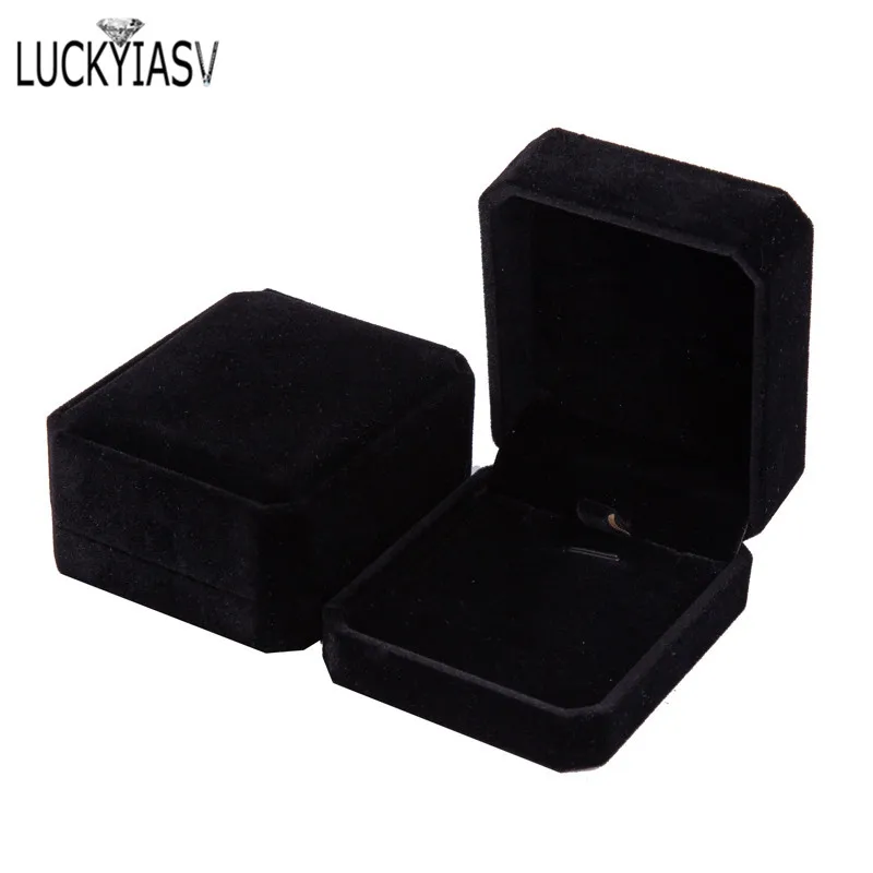 1 PC High Quality Jewelry Storage Boxes Presentation Necklace Pendant Jewelry Box Velvet Case Earrings Plastic Display Box