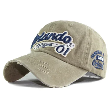 

Cotton Washed Baseball Cap Orlando Embroidered Cloth Cap