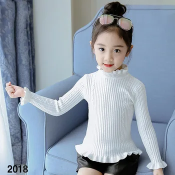 

Knit New Arrival Toddler Sweater Girls Winter Autumn Spring Children Sweaters Tee Top Baby Girls Knitwear 2018 White Black Grey