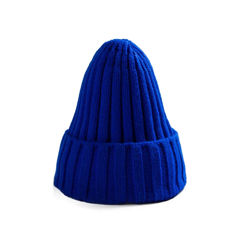 Осенне-зимняя шерстяная шапка для мужчин и женщин, для родителей и детей, вязаная шапка, зимняя шапка, теплая однотонная вязаная шапка с острым носком, рождественские подарки - Цвет: 13