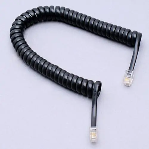 6' Black Spaded New Telephone Handset Cord 