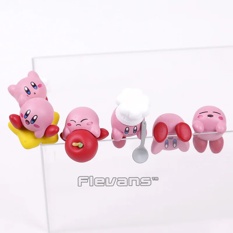 Мультфильм Kirby Popopo Мини Kawaii ПВХ Фигурки Подвески Брелок игрушки куклы 6