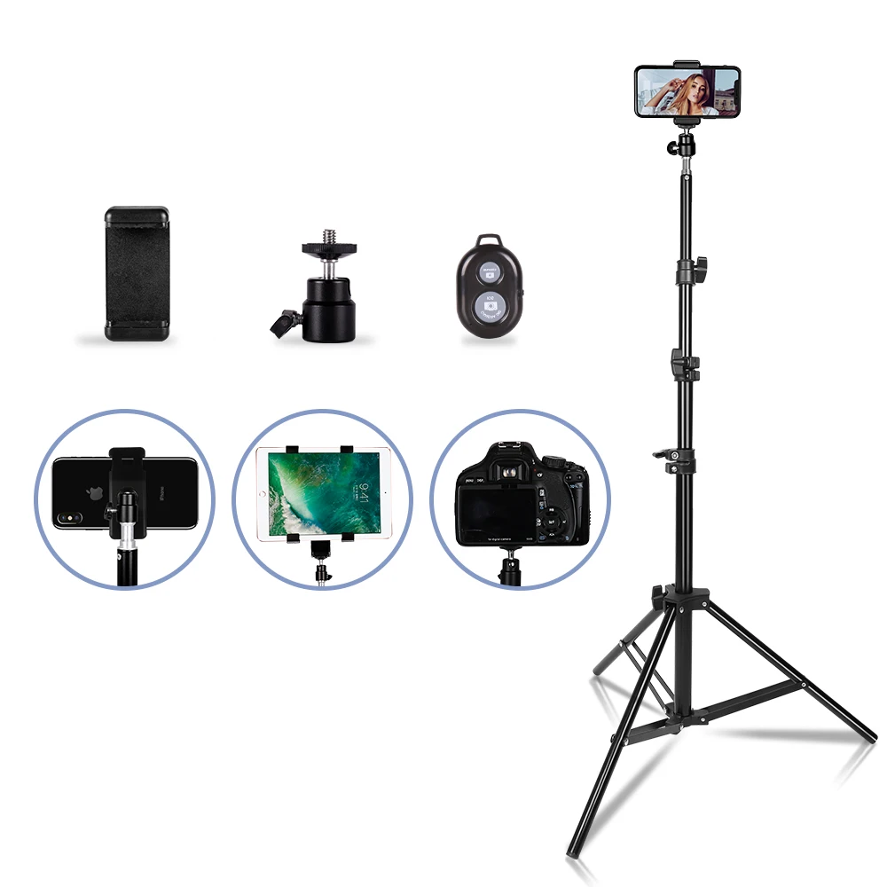 SH Photo Selfie Light Stand Tripod For Phone Camera With