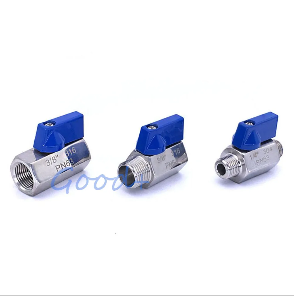 Мини шаровой клапан из нержавеющей стали SS304 316 1/8 1/4 3/8 1/2 1 BSP Женский Мужской пивовар оборудование 2 ходовой шаровой клапан