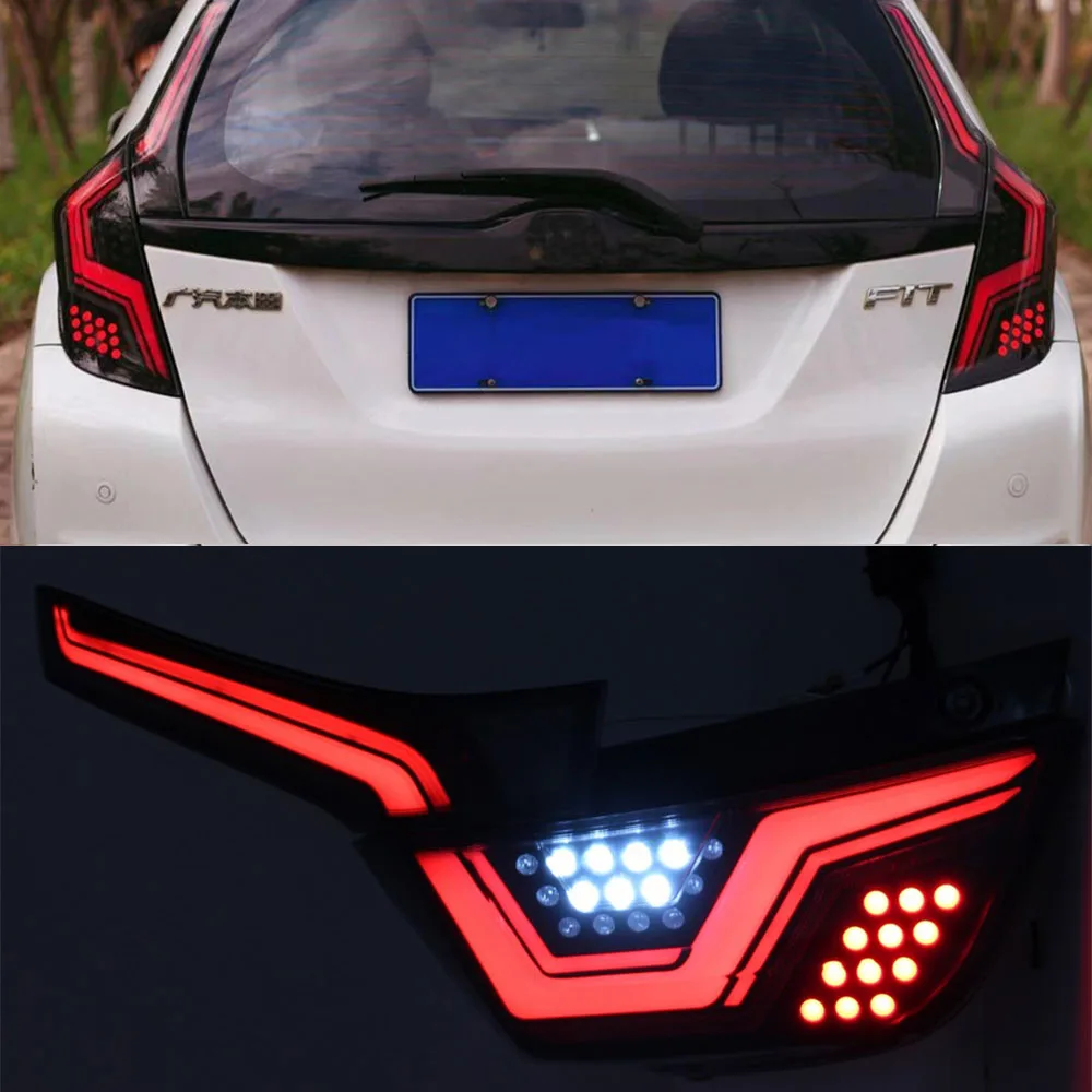 1 пара хвост светильник для Honda Fit Джаз горки 2014 2015 2016 2017 2018 красный Светодиодный