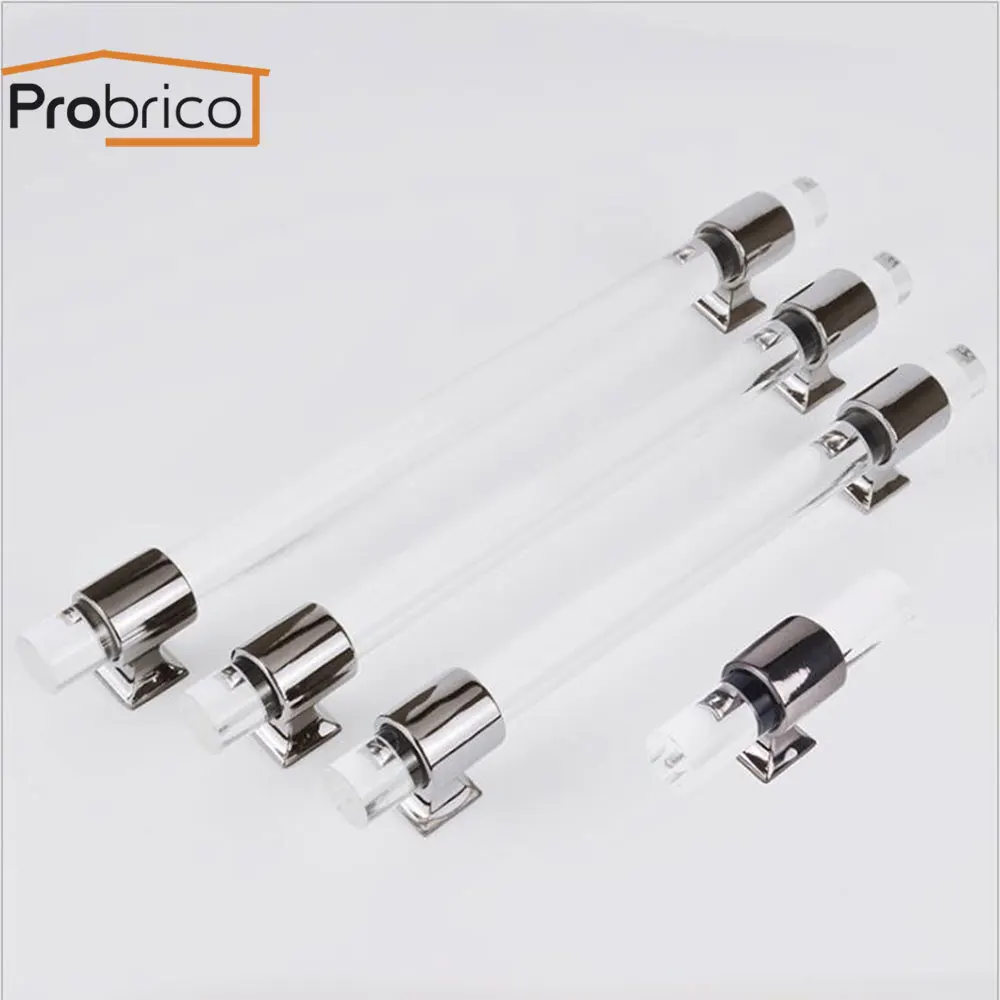 Ручки для шкафов и ящиков Probrico прозрачные дверные ручки мебели зеркальные