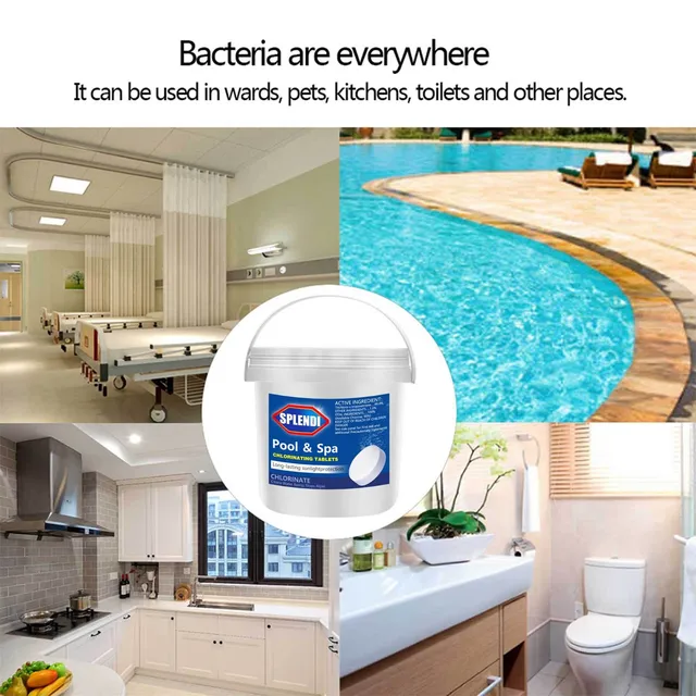 Úszómedence Tisztító Tabletták Fertőtlenítő Klór Azonnali Pezsgő Víz Fertőtlenítés#G3 - Image 5