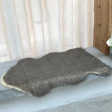 Ворсистые мягкие коврики для детской комнаты, Длинные Плюшевые коврики для украшения дома, полосатый Пушистый Коврик для гостиной, спальни, Нескользящие