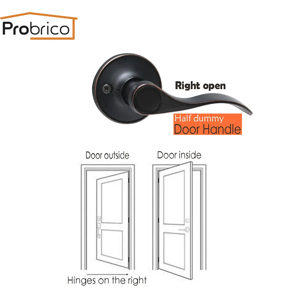 Right open Handle Probrico дверные ручки замок для интерьера/дверные замки для спальни масляные бронзовые ручки Европейский Стиль передний задний дверной рычаг фурнитура - Цвет: Right open Handle