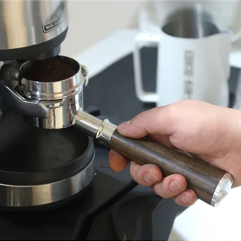 

Coffee Bottomless Portafilter Group-head 51MM Coffee Machine Solid Wooden Handle 304 Stainless Steel Coffee Tools Wholesale