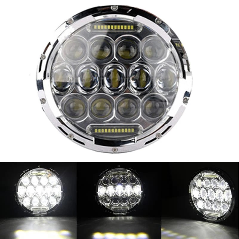 75W chrome " Круглый Монтажный кронштейн, светильник, кольцевой кронштейн, 7 дюймов, мотоциклетный светодиодный головной светильник для Harley Softail Touring для Jeep Wrangler - Color: 75W chrome