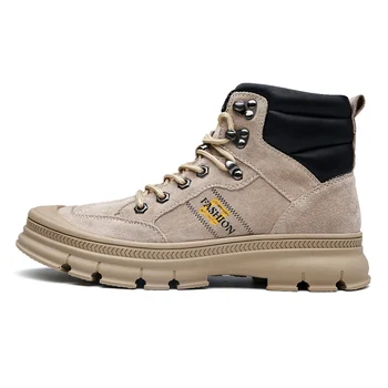 

Safety Work Shoes For Men Light Steel Toe Work Boots Male Cowhide Puncture Proof Anti-Smashing Construction Outdoor Martin Boots