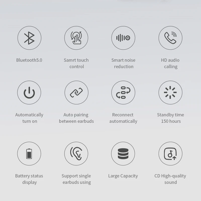 Новинка TWS201 Bluetooth наушники 5,0 Беспроводные сенсорные наушники-вкладыши Автоматическое Сопряжение шумоподавление CD качество звука вкладыши