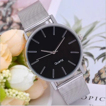 

Round Women's Watch Fashion Mineral Glass Dial Stainless Steel Buckle Quartz Watches Casual Women's Clock Milan Wrist Watch