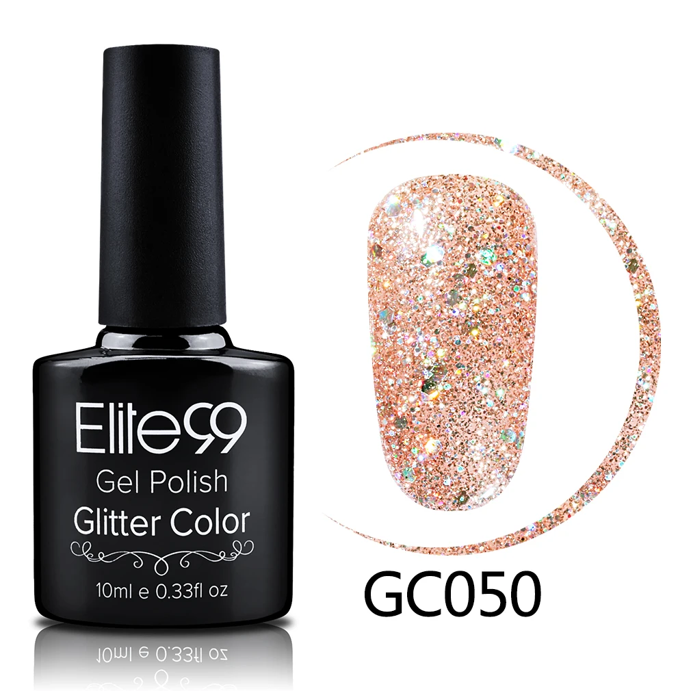 GC050 Elite99 10 мл Блестящий Перманентный лак для ногтей легко замачивается верхнее Базовое покрытие Гель-лак УФ светодиодная лампа машина Гибридный гвоздь лак - Цвет: GC050