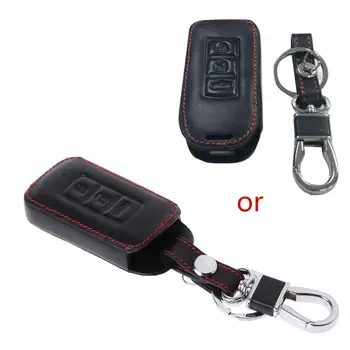 

3 Buttons Leather Car Key Fob Case For Mitsubishi ASX RVR Outlander Lancer 10 Pajero Sport L200