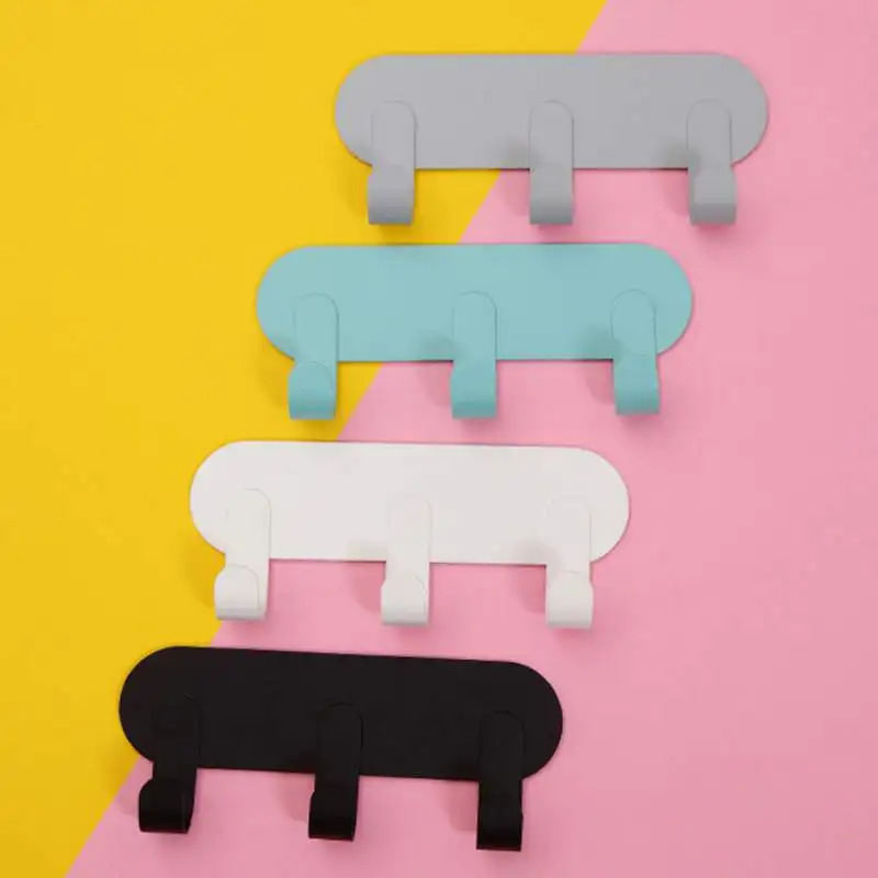 

1 pcs Self-Adhesive Hook wall key holder Wall-Mounted Key Hat Rack Iron Simple Key Hat Rack home decoration accessories