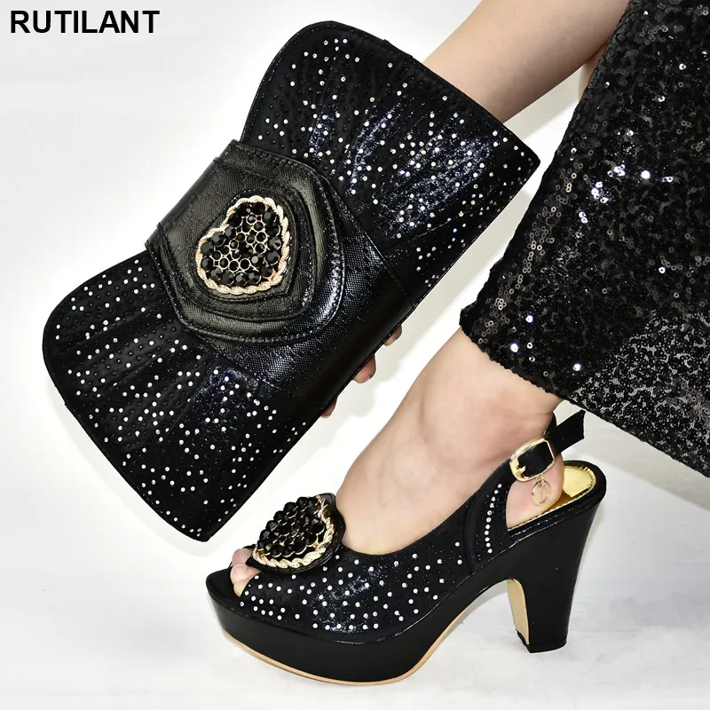

New Italian Matching Shoe and Bag Set for Wedding Designer Luxury Shoes Women 2020 African Shoes and Bag Set for Party Italian