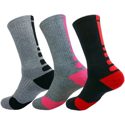 

3 Pairs New Men Outdoor Sports Elite Basketball Socks Men Cycling Socks Thicker Towel Bottom Male Compression Socks Men's Socks