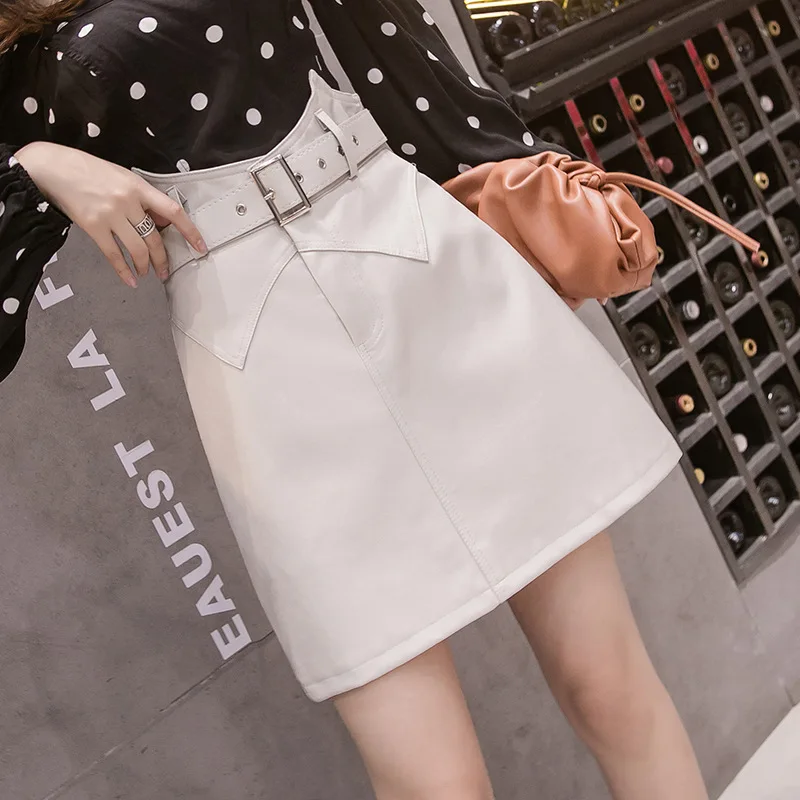 

2019 Autumn And Winter New Style Leather Skirt Fashion Hot Selling Fashion with Belt