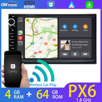 

Universal 7" Android 9.0 2Din Car Multimedia Player Radio GPS PX6 4+64G Autoradio Wireless Carplay TDA7850 DSP 5*USB Auto Stereo