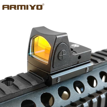 

Armiyo Mini Red Dot Sight Collimator Rifle Reflex Laser Scope fit 20mm 1913 Rail and G17 G18 G19 Mount For Shooting Hunting