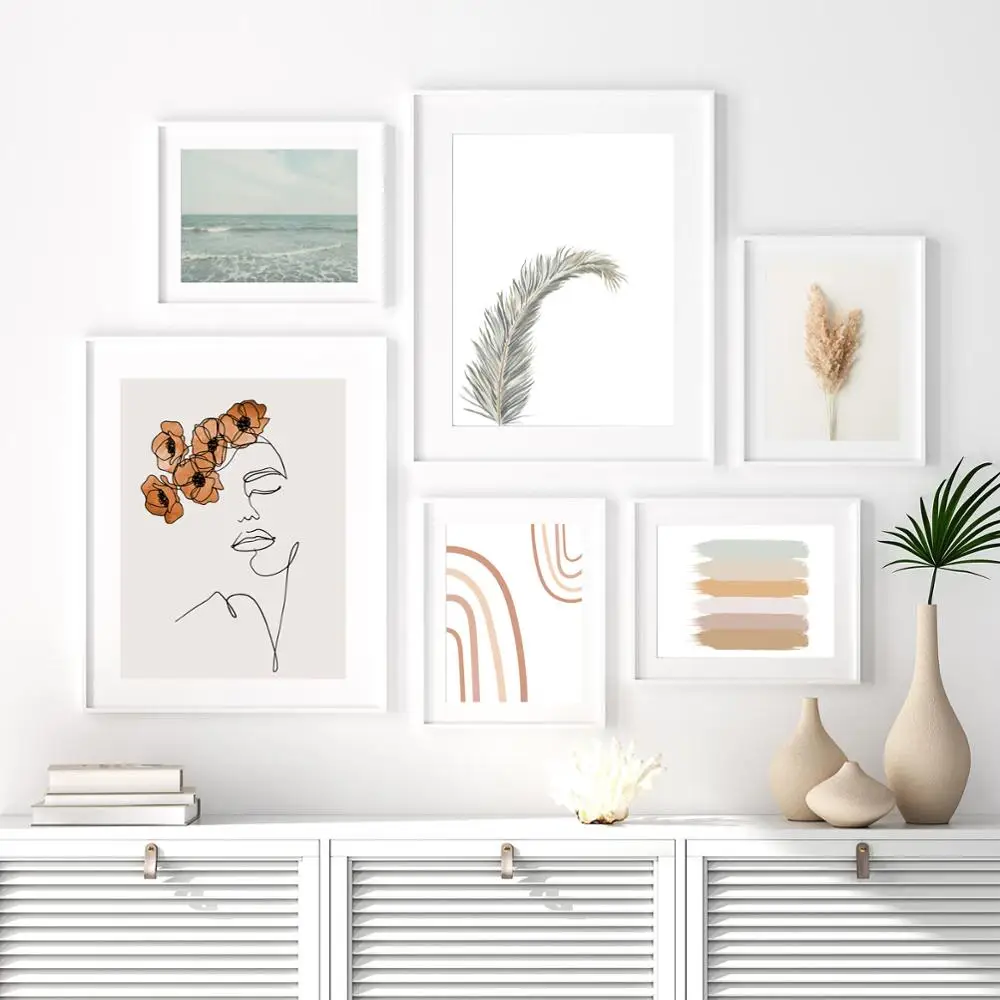 Boho-Beach-Gallery-Wall-Art-Pictures-Sexy-Woman-Line-Abstract-Art-Prints-Rainbow-Sun-Poster-Canvas (3)