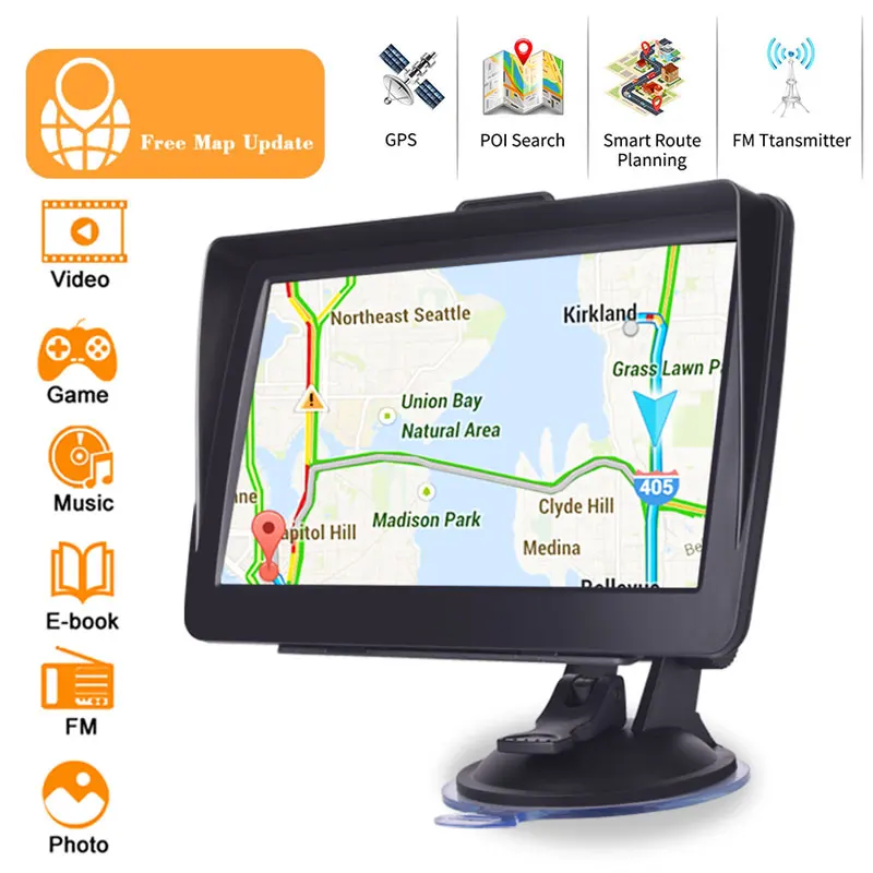  Vehemo 7 Zoll GPS Navigator System Auto GPS Navigation Rede Anerkennung FM Emission für Freies Kart