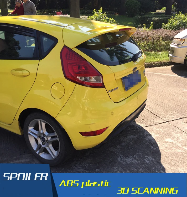For Ford Fiesta Spoiler High Quality Abs Material Car Rear Wing Primer