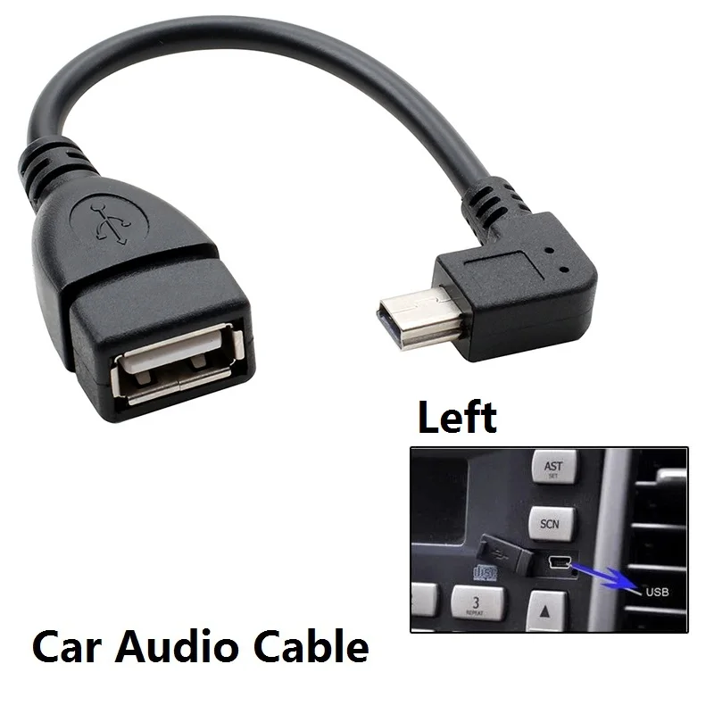 Правый локоть Автомобильный MP3 кабель мини-usb к USB OTG автомобильный аудио u диск Т-порт кабель с адаптером U диск музыка V3 линия для автомобиля