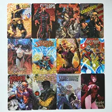 26 шт./компл. Супермен Человек-паук Marvel DC супер игрушки в виде героев Хобби Коллекционные игры Коллекция аниме-открытки