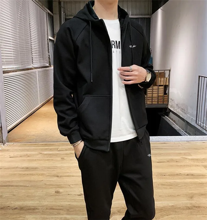 Rlyaeiz негабаритных 7XL 8XL повседневные спортивные костюмы для мужчин высокое качество осенний комплект мужской спортивный костюм на молнии толстовки+ брюки спортивная одежда
