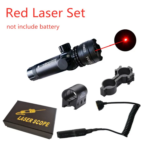Red Laser Set1 Лазерная указка зеленая/красная точка тактический охотничий винтовочный пистолет лазерный внешний лазерный прицел высокой мощности переключатель давления зеленый лазер петарды аксессуары мощный лазер охота аксессуары - Цвет: Red Laser Set1