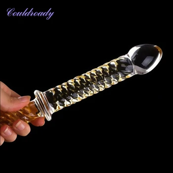 

Double Ended Headed Pyrex Glass Dildo Crystal Fake Penis Anal Butt Plug Female Male Adult Masturbation Sex Toy for Women Men Gay