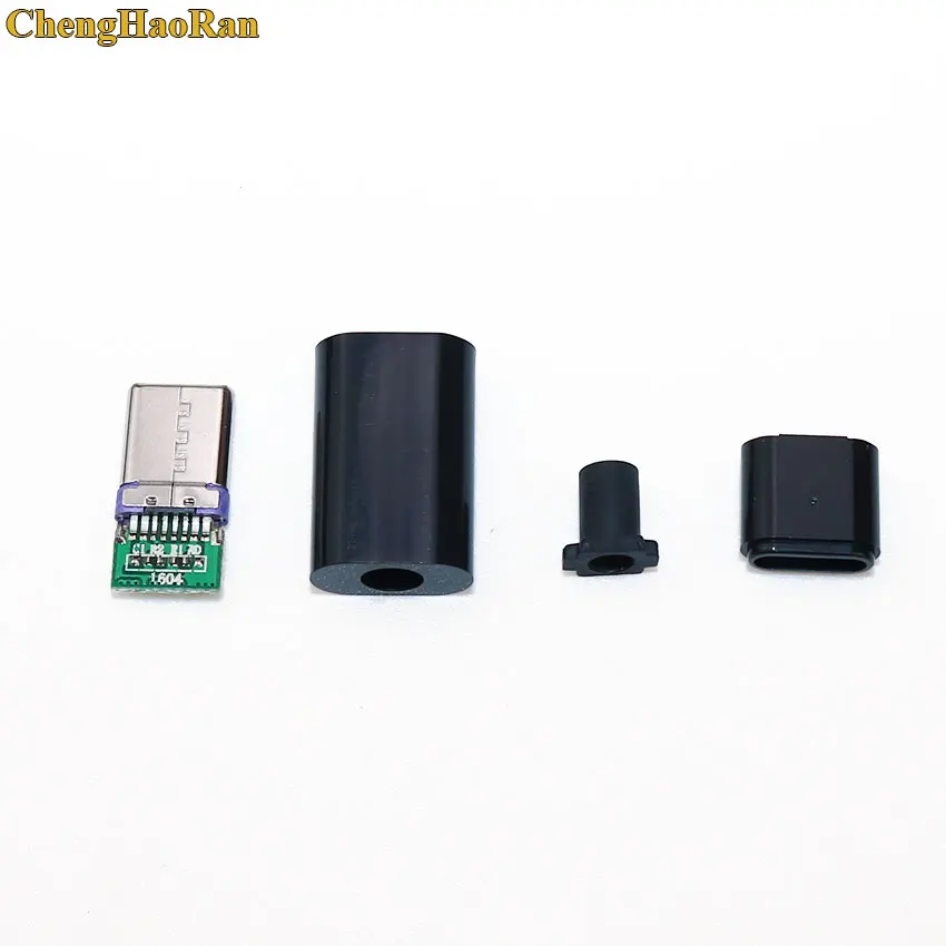 ChengHaoRan 2 комплекта DIY USB 3,1 c-тип штекер тип сварки двухсторонняя Вилка Тип C данных и зарядки сварной провод разъем