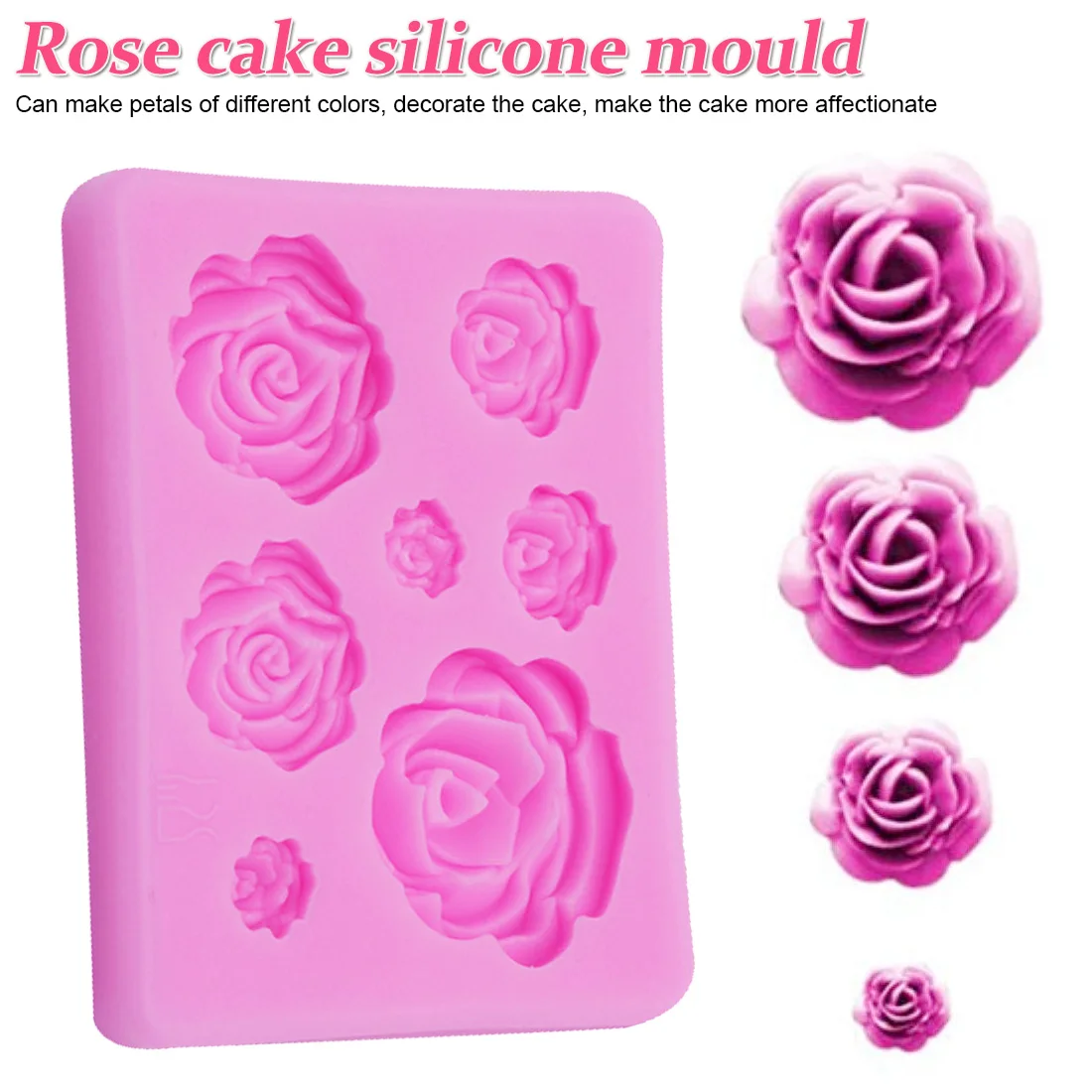 

1pcs 3D Rose Flowers Cake Silicone Mold Cake Chocolate Mold wedding DIY Cake Decorating Tools Fondant Sugarcraft Cake Mold
