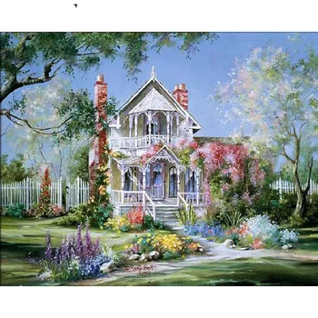 

Dream Villa Paintings By Numbers DIY Pictures Oil Coloring By Numbers Set Gift Drawing By Numbers Canvas Decor New Arrivals