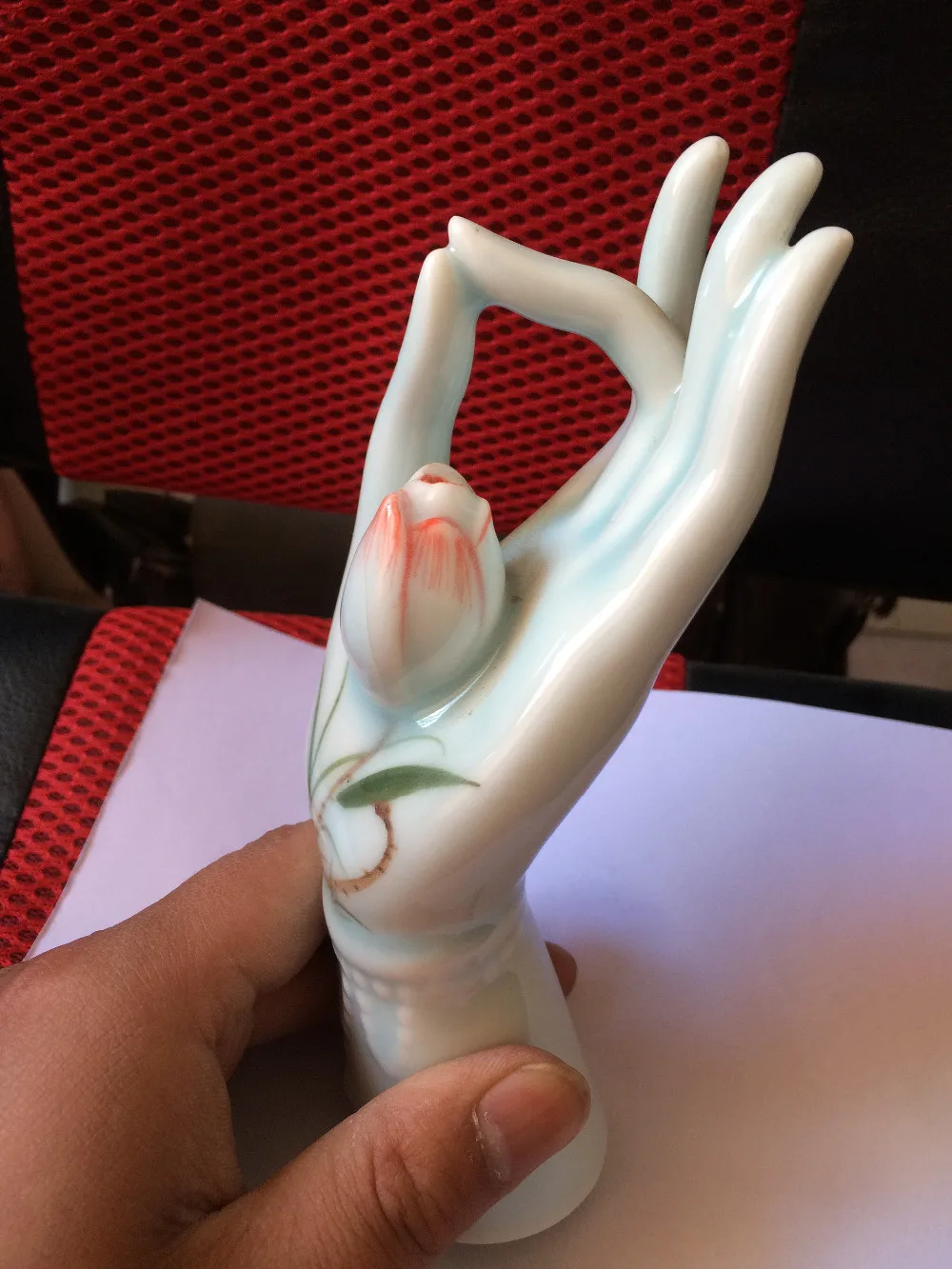 Dehua Blanco chino budismo Decoration de la mano de la estatua de Buda