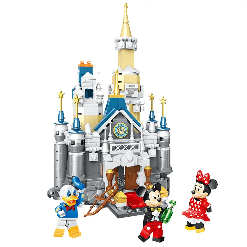 

New Disney 384pcs Mickey Minnie Donald Duck Castle Building Blocks Bricks Toys Model Kids Toys For Children Gift