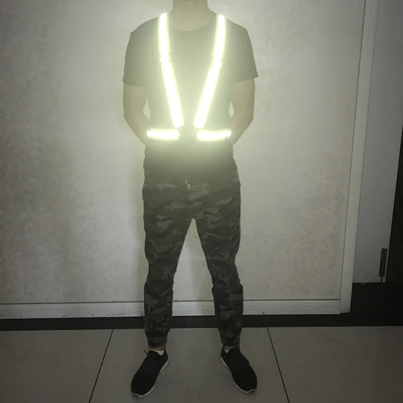 Unisex Safety Cycling Reflective Vest High Visibility Gear Stripes Night Running Jacket Elastic Harness Secutity Riding BC0016 (4)