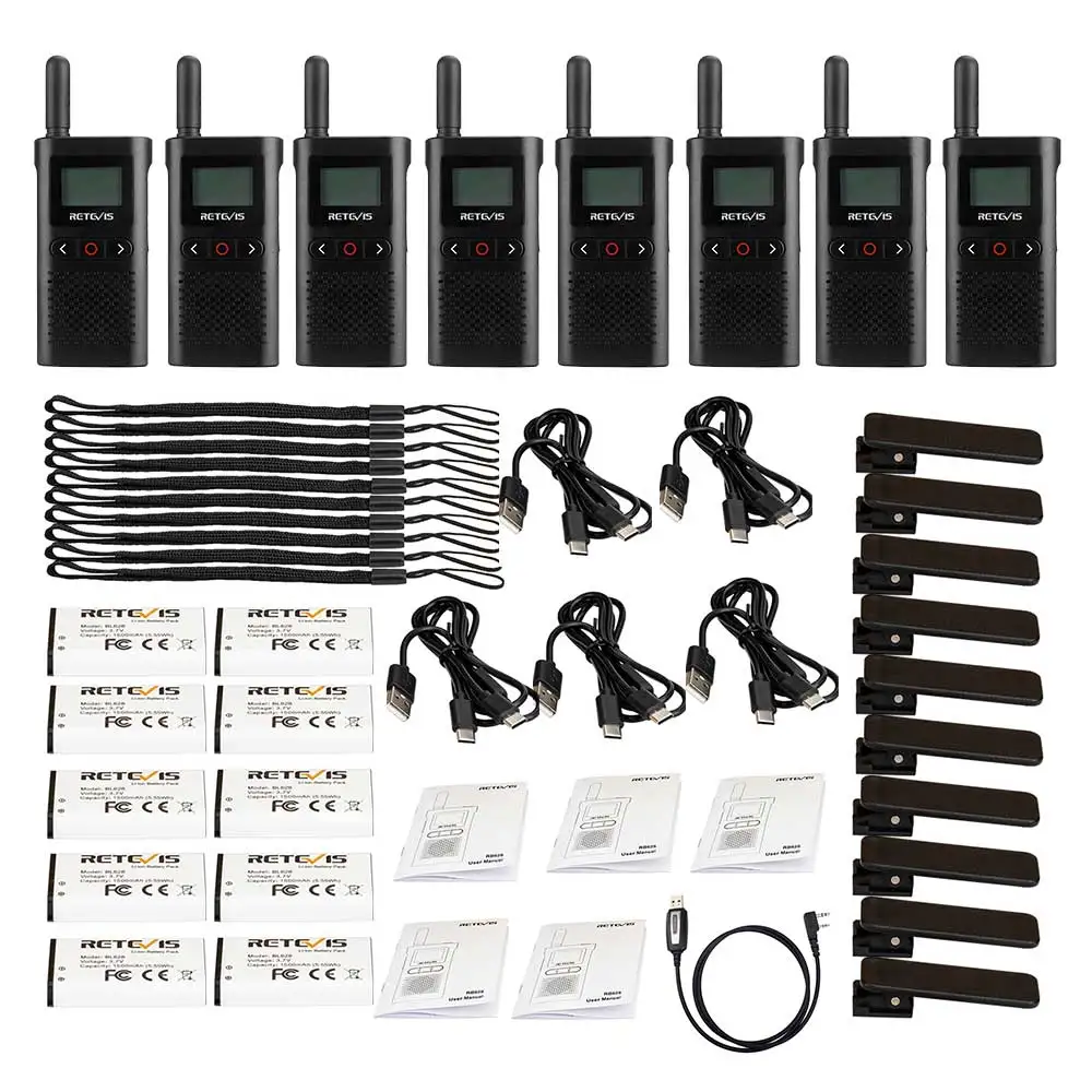 Retevis Walkie talkie 10pcs RB628 Mini Walkie-talkie PMR 446 FRS PTT VOX Two-Way Radio for Hotel Cafe Restaurant Outdoor Hunting