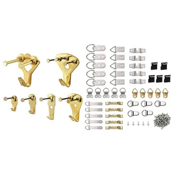 

120 Pieces Photo Frame Hooks, Heavy Duty Picture Hanging Kit with 140 Pcs Photo Frame Hanging Hooks Kit