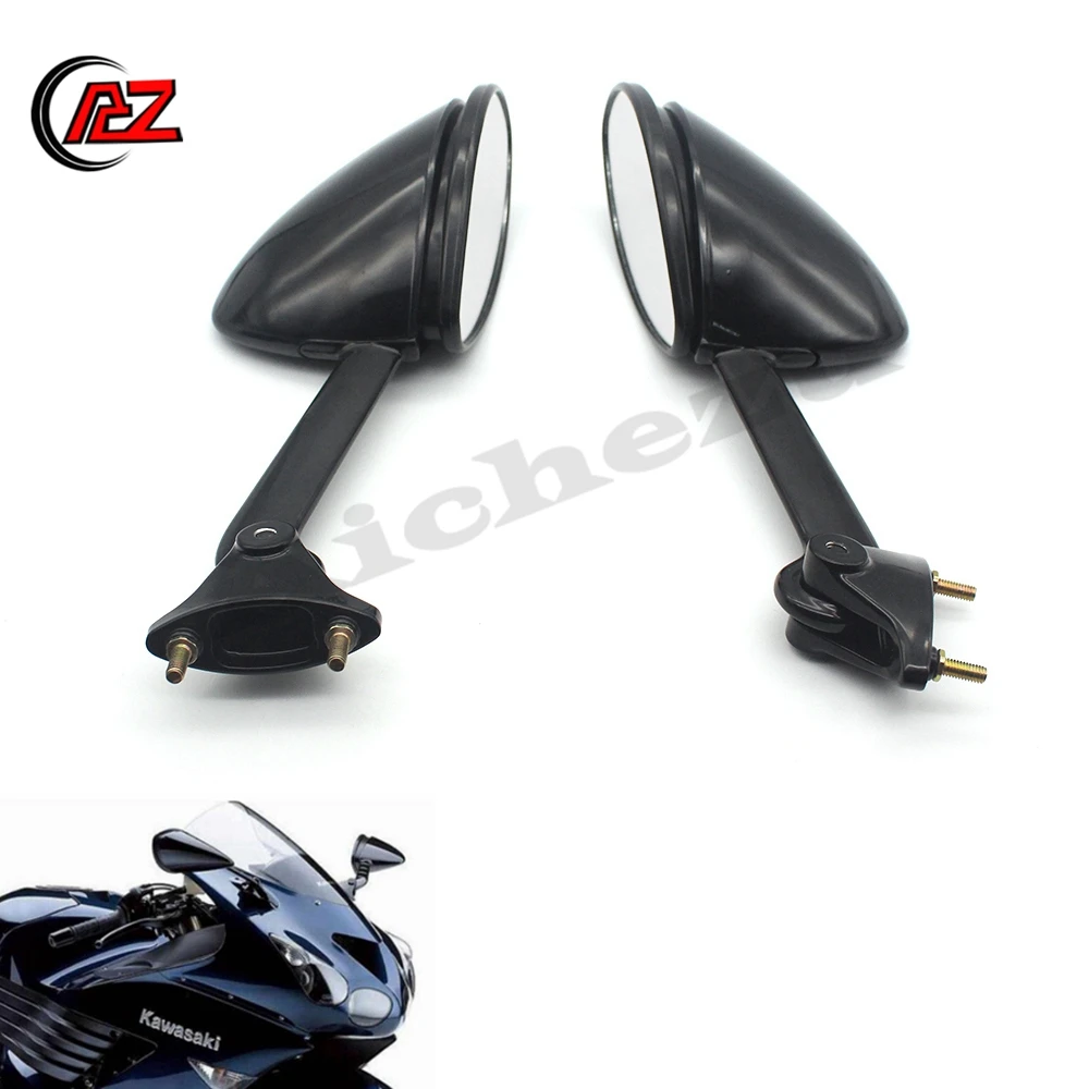 Зеркало заднего вида мотоциклетное черное для Kawasaki ZX 14R ZZR 1400 ZX14R ZZR1400 2006 2010 1