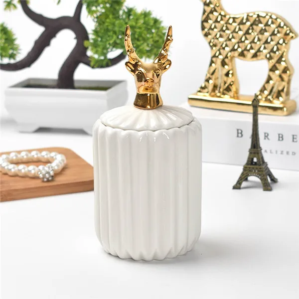 ceramic storage tank MSJO керамическая емкость Танк органайзер для ювелирных изделий для женщин INS пылезащитный домашний офис деко настольная Организация бутылки и баночки для хранения - Цвет: ceramic storage tank
