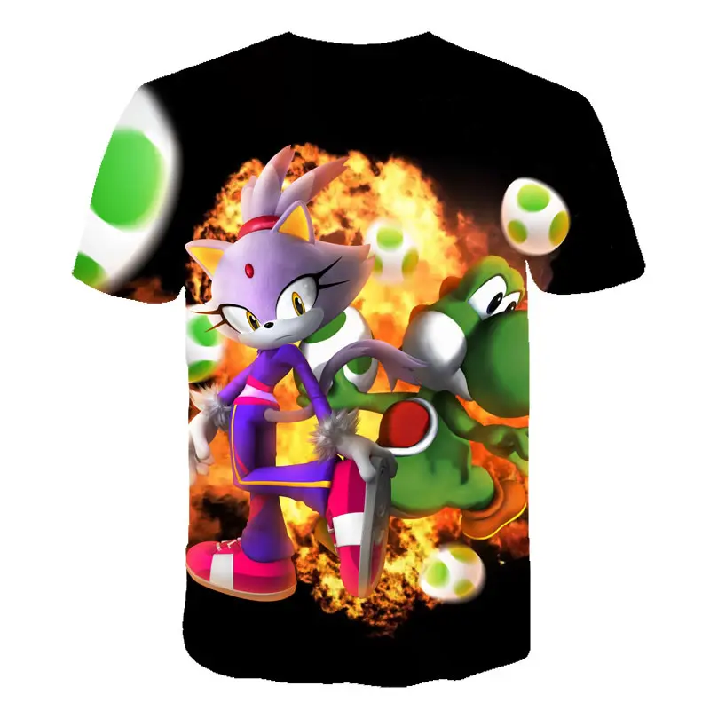 Новая летняя футболка с 3D-принтом для мужчин и женщин, футболка с короткими рукавами с принтом «sonice the hedgehog», Повседневная футболка с круглым вырезом, Детская футболка