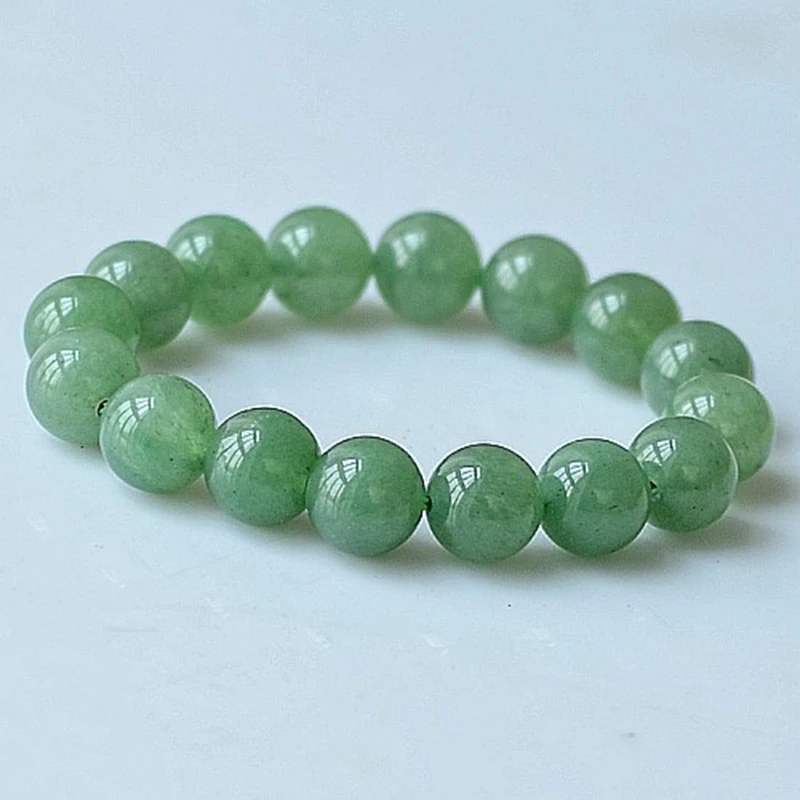 MOROW 100% Natural Green Aventurine Round Bead Stone Bracelet Jewelry Simple Women's Men Bracelets Fashion Classic Accessory New (4)