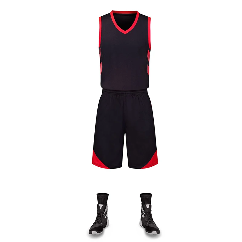 Стиль, мужской баскетбольный костюм большого размера, детский Быстросохнущий Спортивный жилет, светильник, тренировочный костюм для настольной игры, настраиваемый - Цвет: Черный