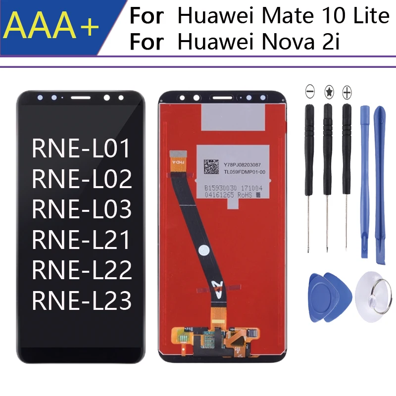 Для 5 9 дюймов HUAWEI Mate 10 Lite сенсорный ЖК-экран с рамкой для Nova 2i дисплей RNE-01 L02 L03 RNE-L21