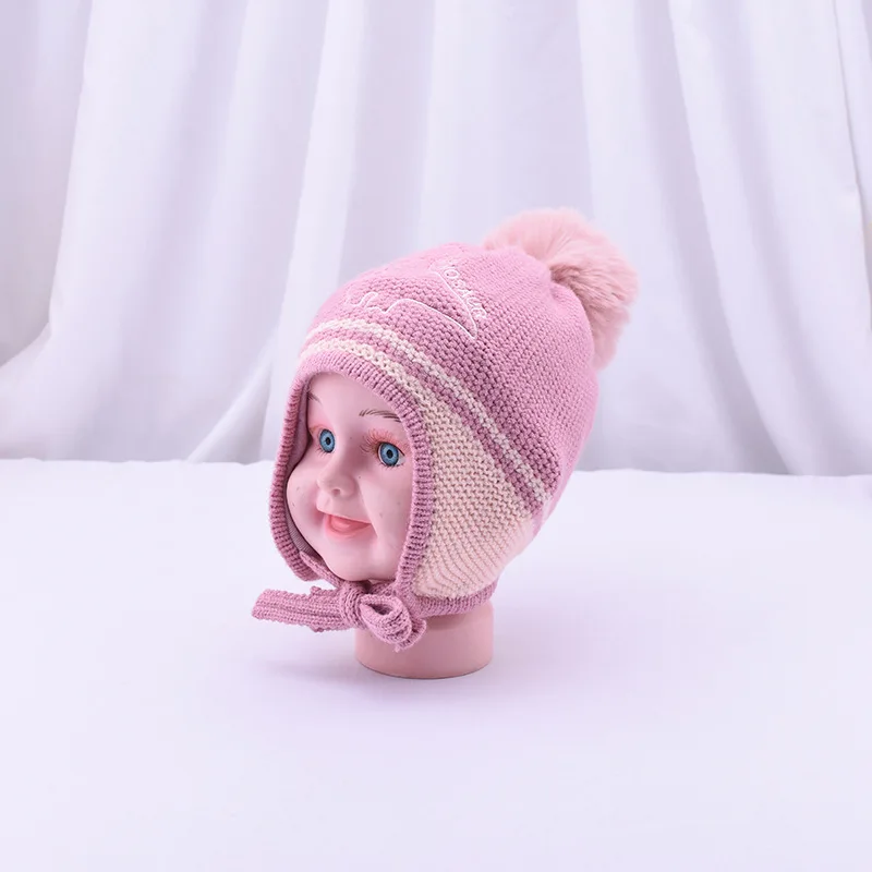 НОВАЯ шапка с вышивкой динозавра из мультфильма для маленьких мальчиков и девочек; шапка для маленьких мальчиков и девочек; сезон осень-зима; теплая Модная шапка - Цвет: Pink